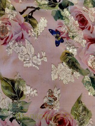 Шелк филькупе с золотом "Dolce&Gabbana" (д-940)