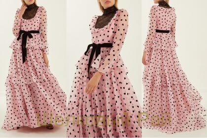 Шелк твил сердечки "Valentino" (д-913)