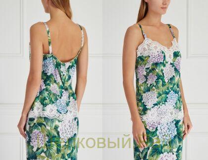 Шелк крепдешин гортензии "Dolce&Gabbana" д-300