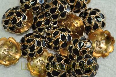 Пуговица металлическая круглая CHANEL (цвет черный)