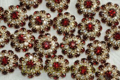 Пуговицы со стразами (К-02) (цвет гранатовый)