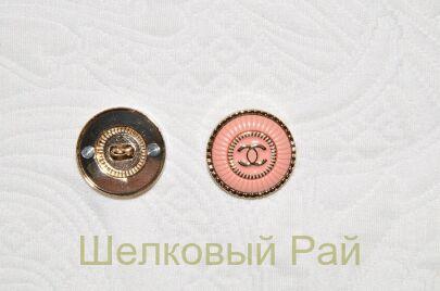 Пуговицы с логотипом лососевые "Chanel"