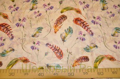 Шифон-шелк (перья, бабочки, цветы) (к-35)